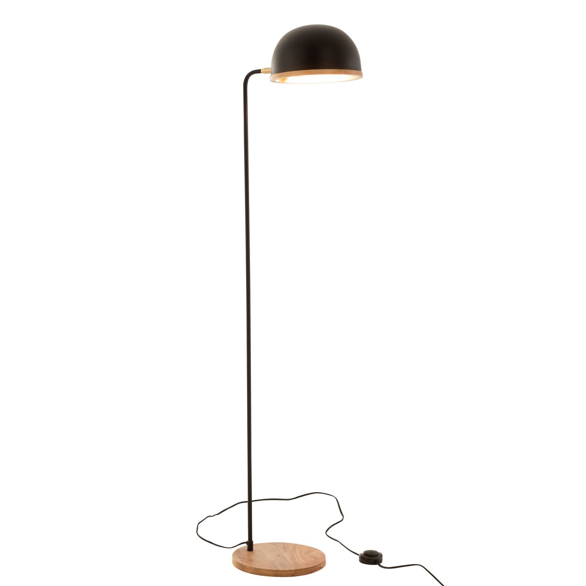 Staande Lamp Evy - ijzer/hout - zwart/naturel