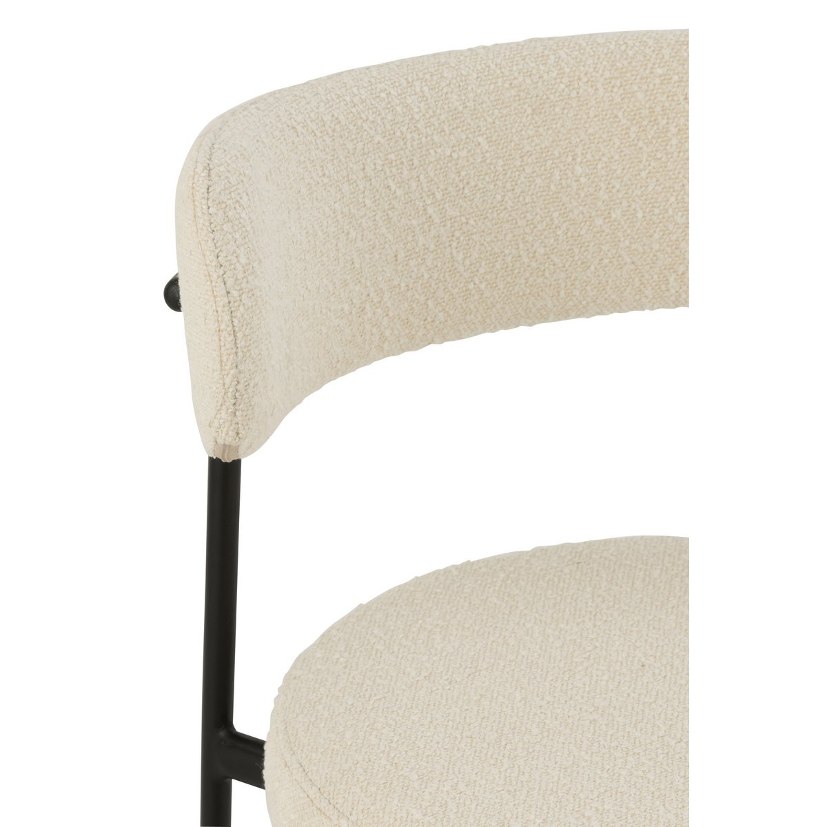 Barstoel Boucle Multiplex/Polyester Wit/Zwart