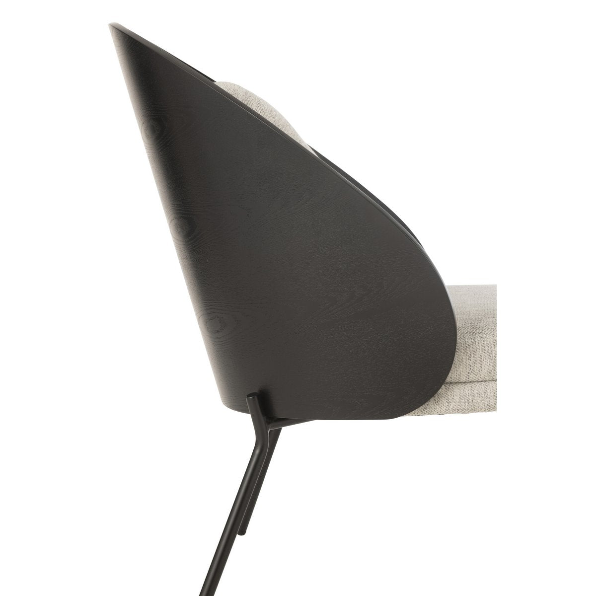 Loungestoel Lone Hout/Metaal Zwart/Grijs
