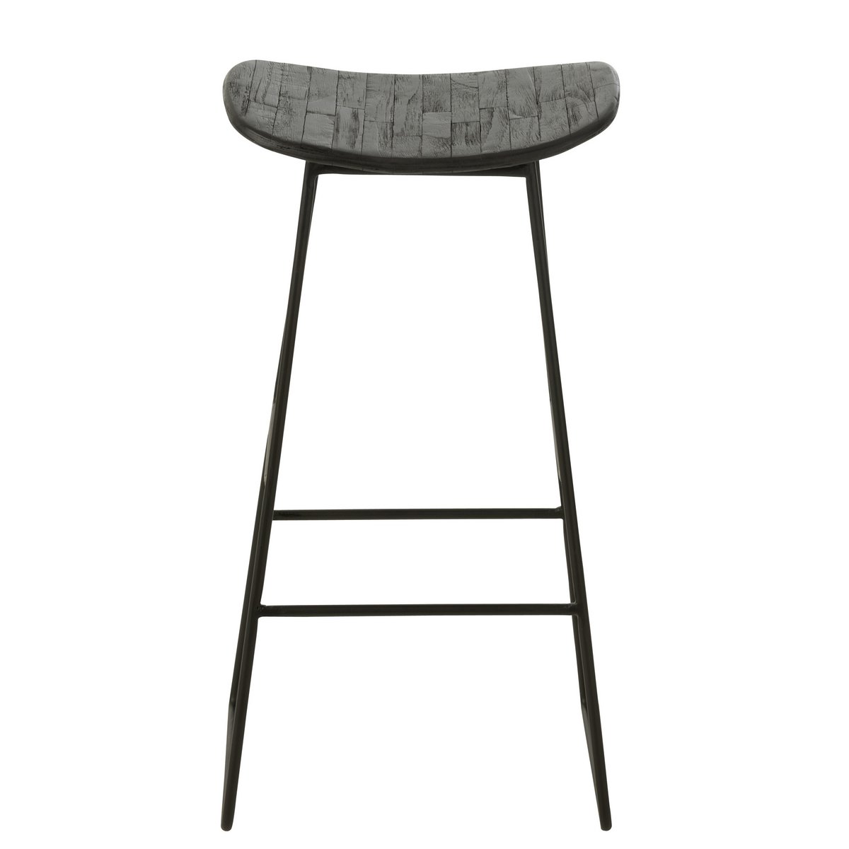 Stoel Rechthoekig - gerecycleerd teak - zwart - large