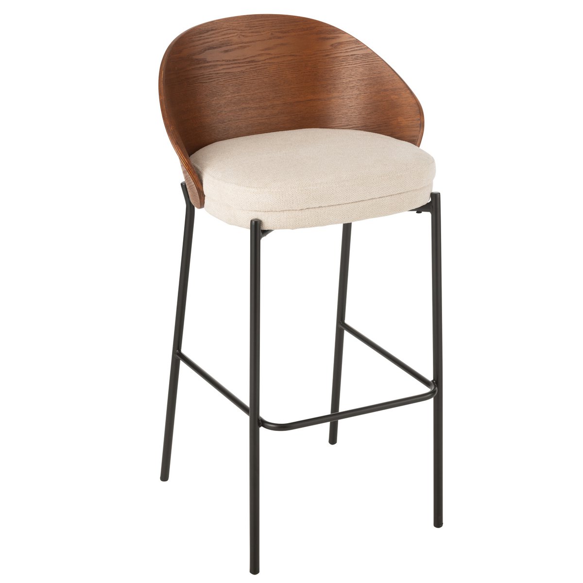 Barstoel Lone Multiplex/Metaal Bruin/Beige