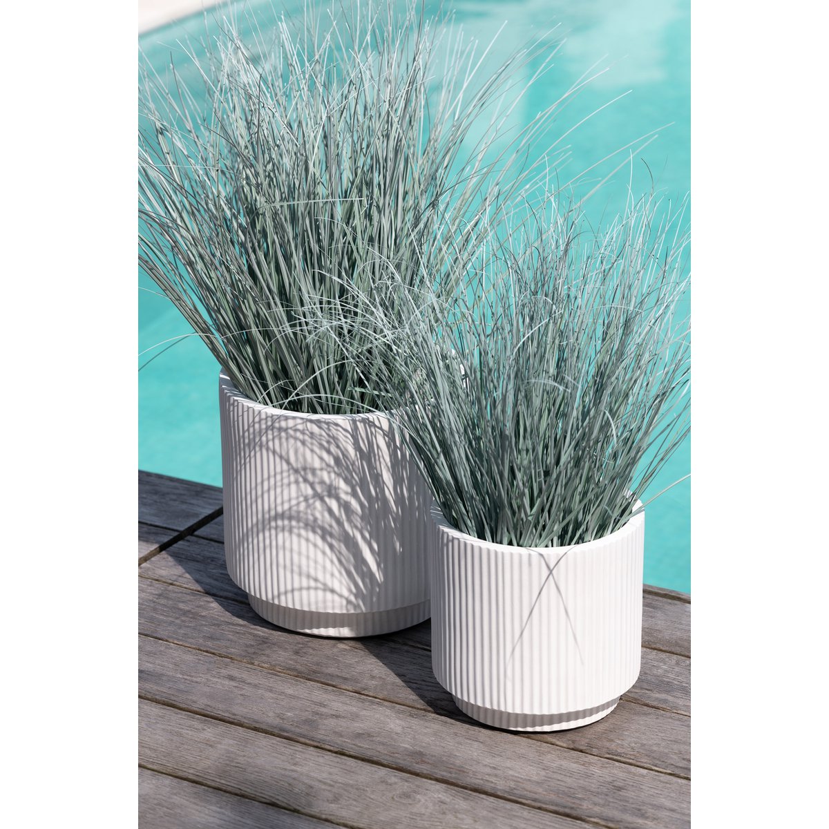 Set Van 3 Bloempotten Misty Klei Wit