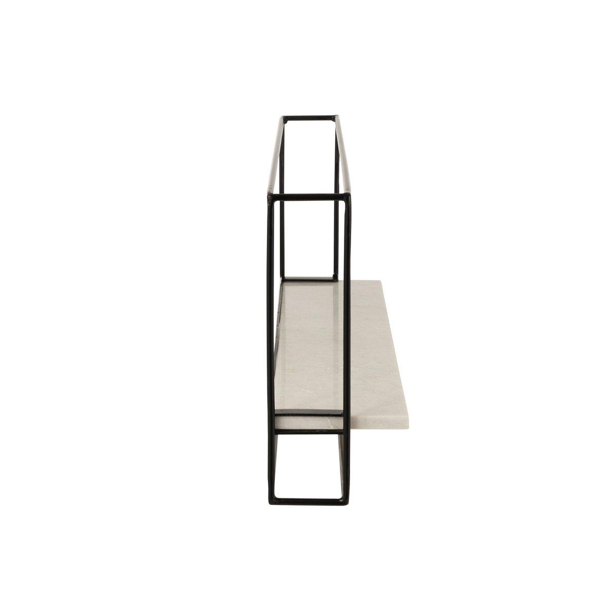 Muurrek 1 Plank Ijzer/Marmer Zwart/Wit Large
