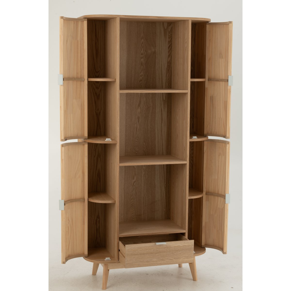 Kast Vakken Rond Mdf/Dennenhout Naturel