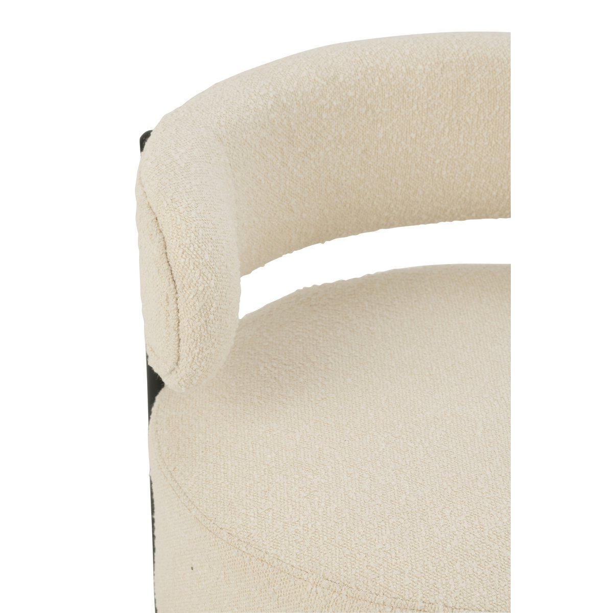 Loungestoel Boucle Multiplex/Polyester Wit/Zwart