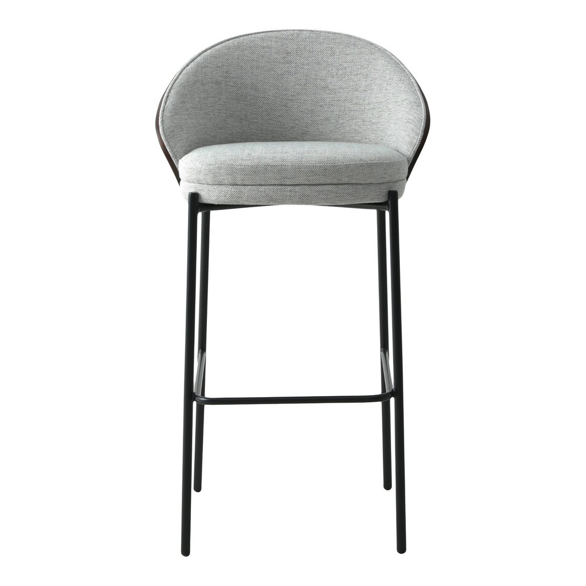 Canelas Barstoel - Lichtgrijs/donkerbruin, MDF/polyester/staal
