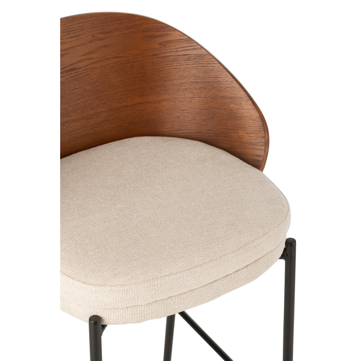 Barstoel Lone Multiplex/Metaal Bruin/Beige