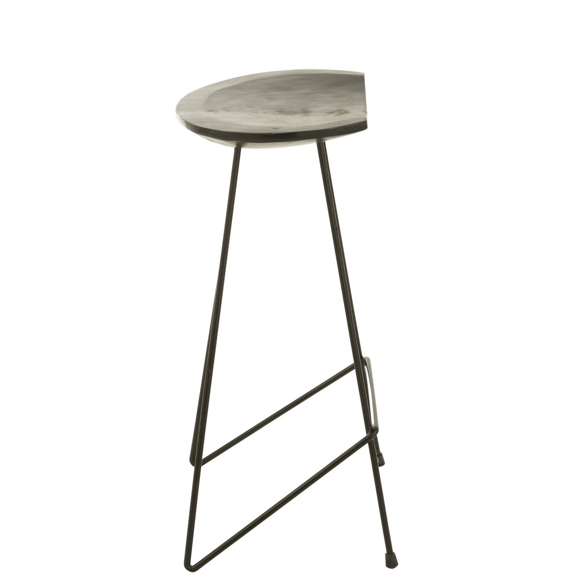 Barstoel Teak Hout/Ijzer Zwart