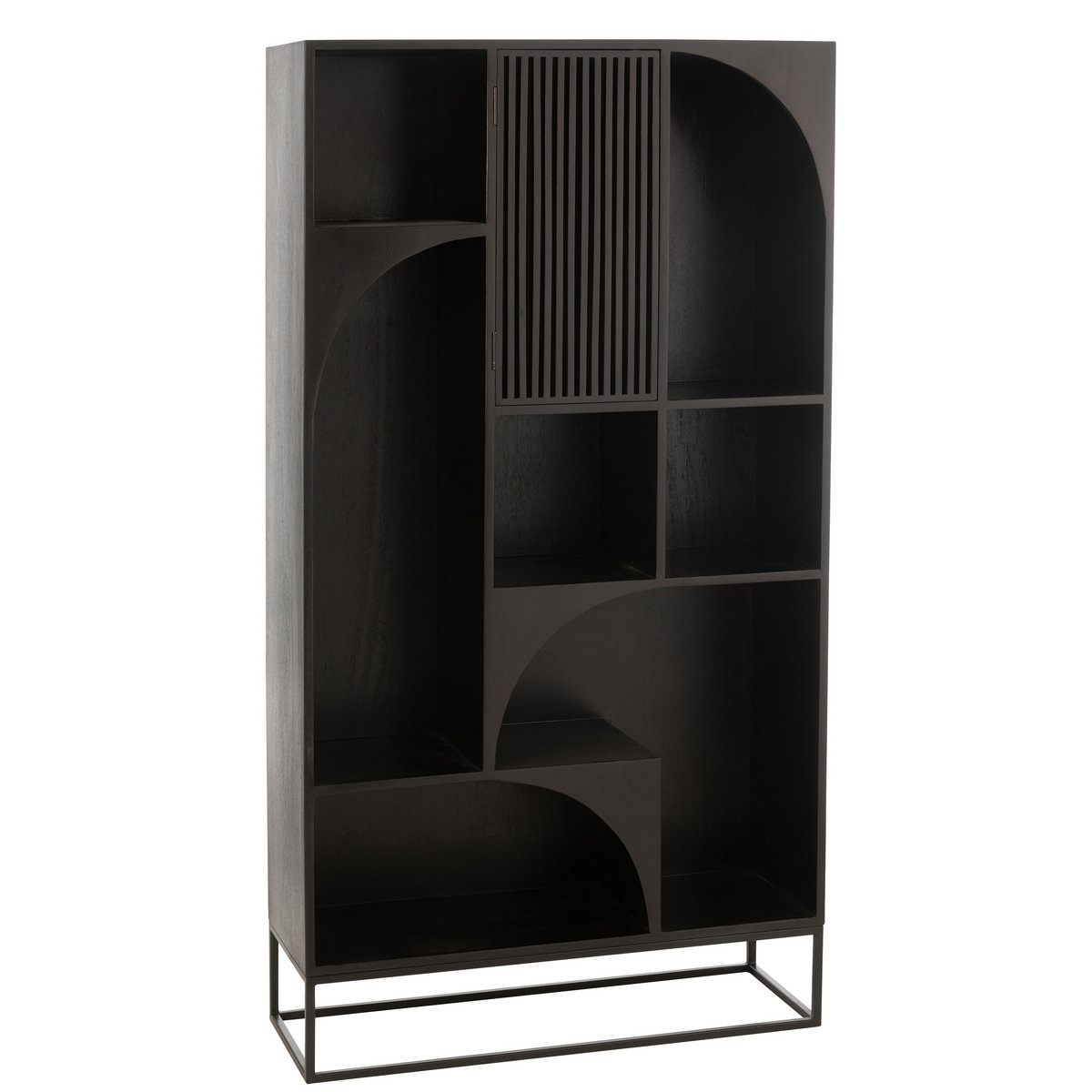 Wandkast Mango Hout/Mdf Zwart