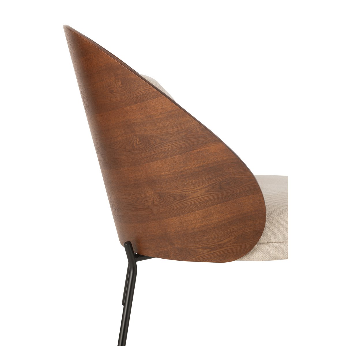Loungestoel Multiplex/Metaal Bruin/Beige