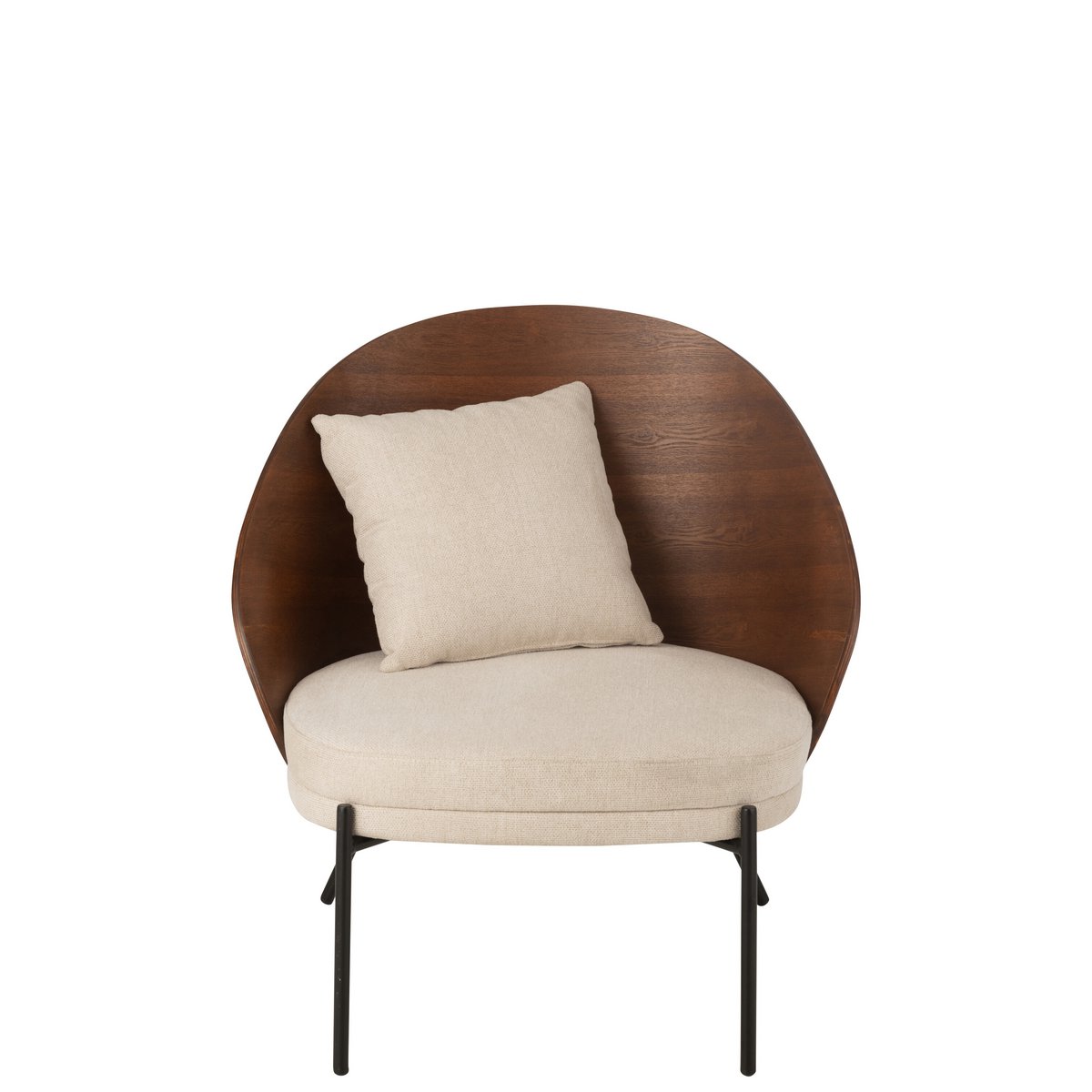 Loungestoel Multiplex/Metaal Bruin/Beige