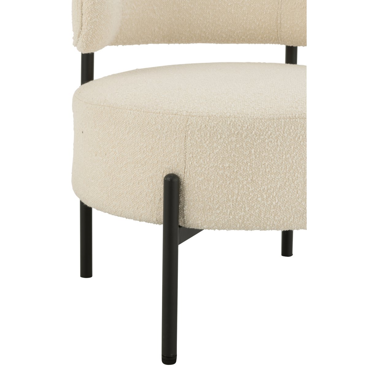 Loungestoel Boucle Multiplex/Polyester Wit/Zwart