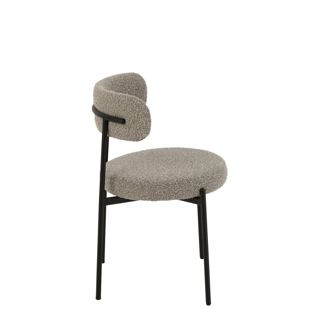 Stoel Boucle Multiplex/Polyester Grijs/Zwart