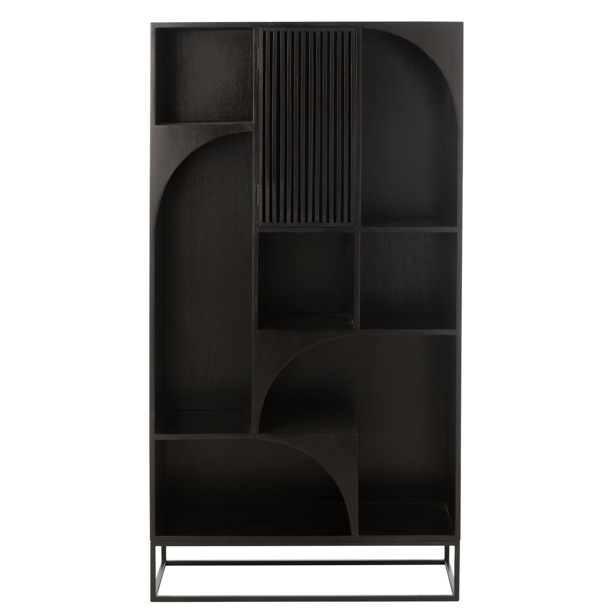 Wandkast Mango Hout/Mdf Zwart