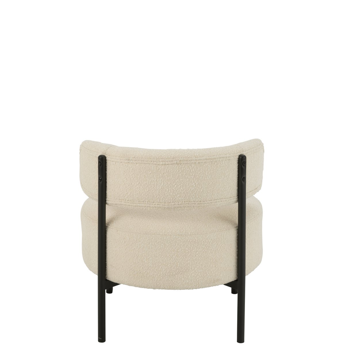 Loungestoel Boucle Multiplex/Polyester Wit/Zwart