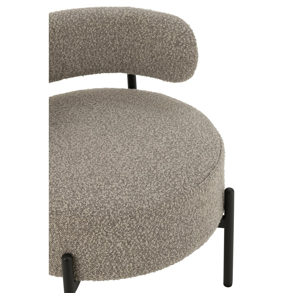 Loungestoel Boucle Multiplex/Polyester Grijs/Zwart