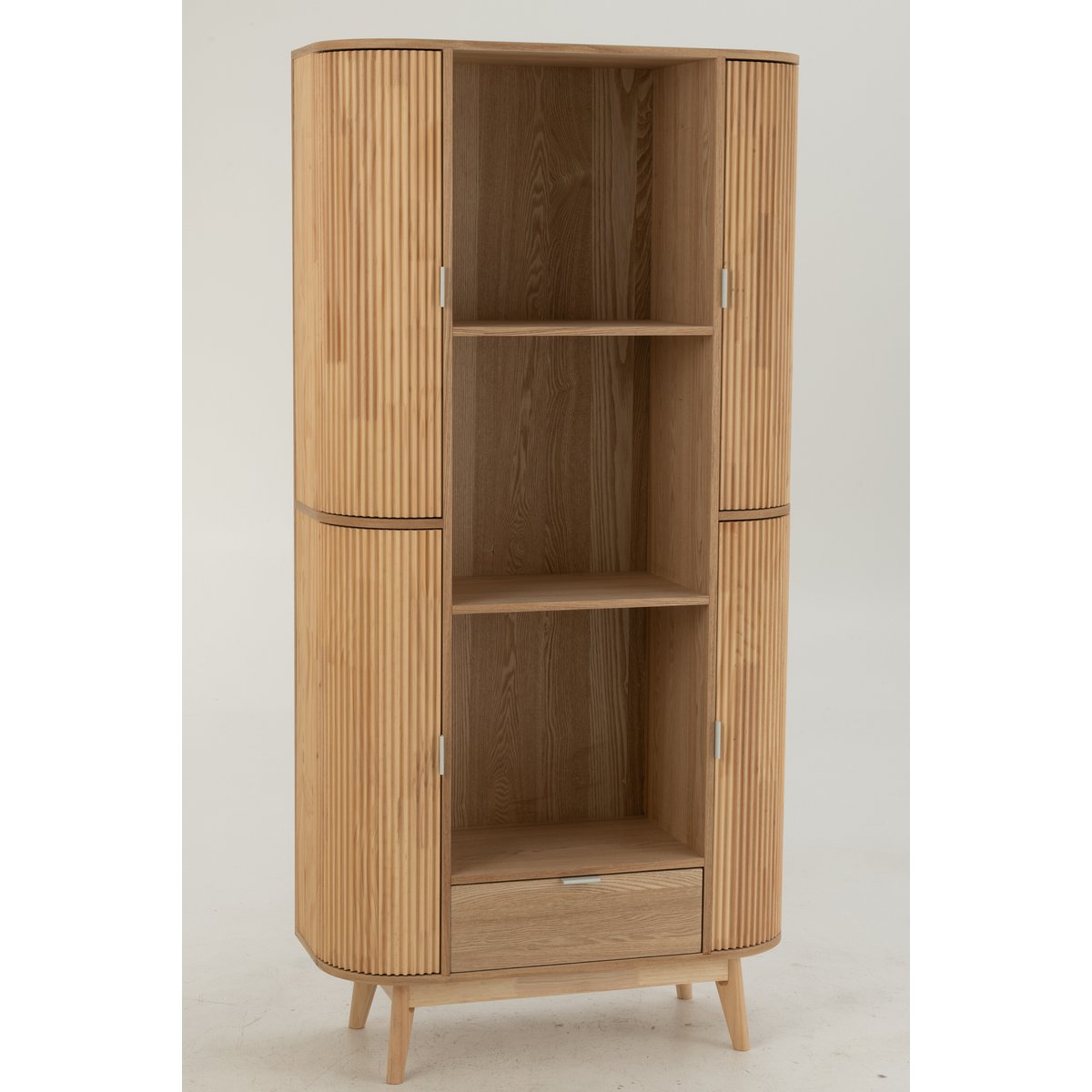 Kast Vakken Rond Mdf/Dennenhout Naturel