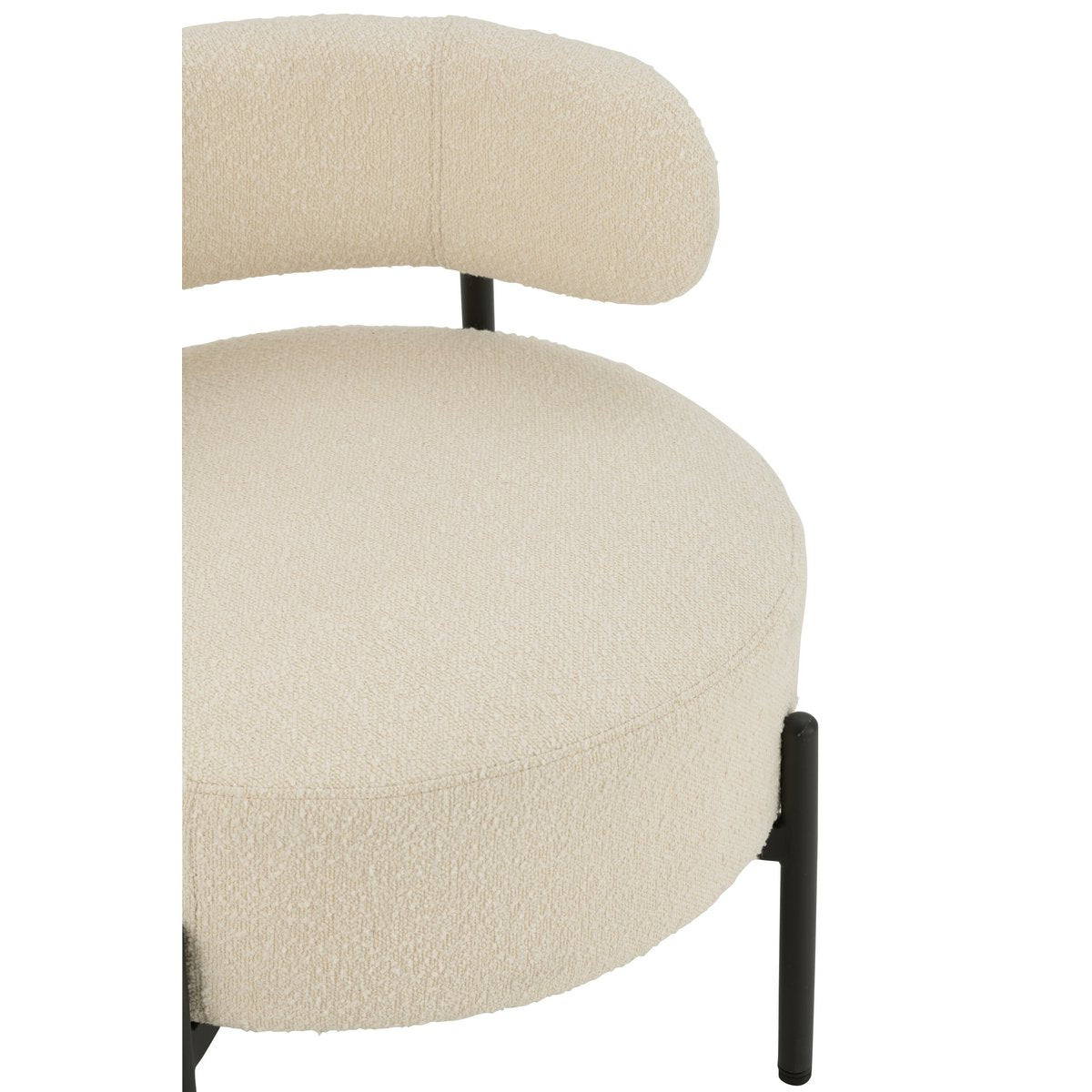Loungestoel Boucle Multiplex/Polyester Wit/Zwart
