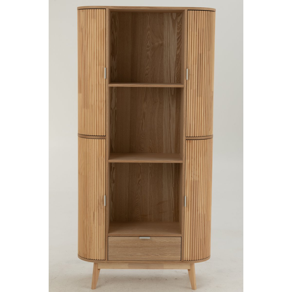 Kast Vakken Rond Mdf/Dennenhout Naturel